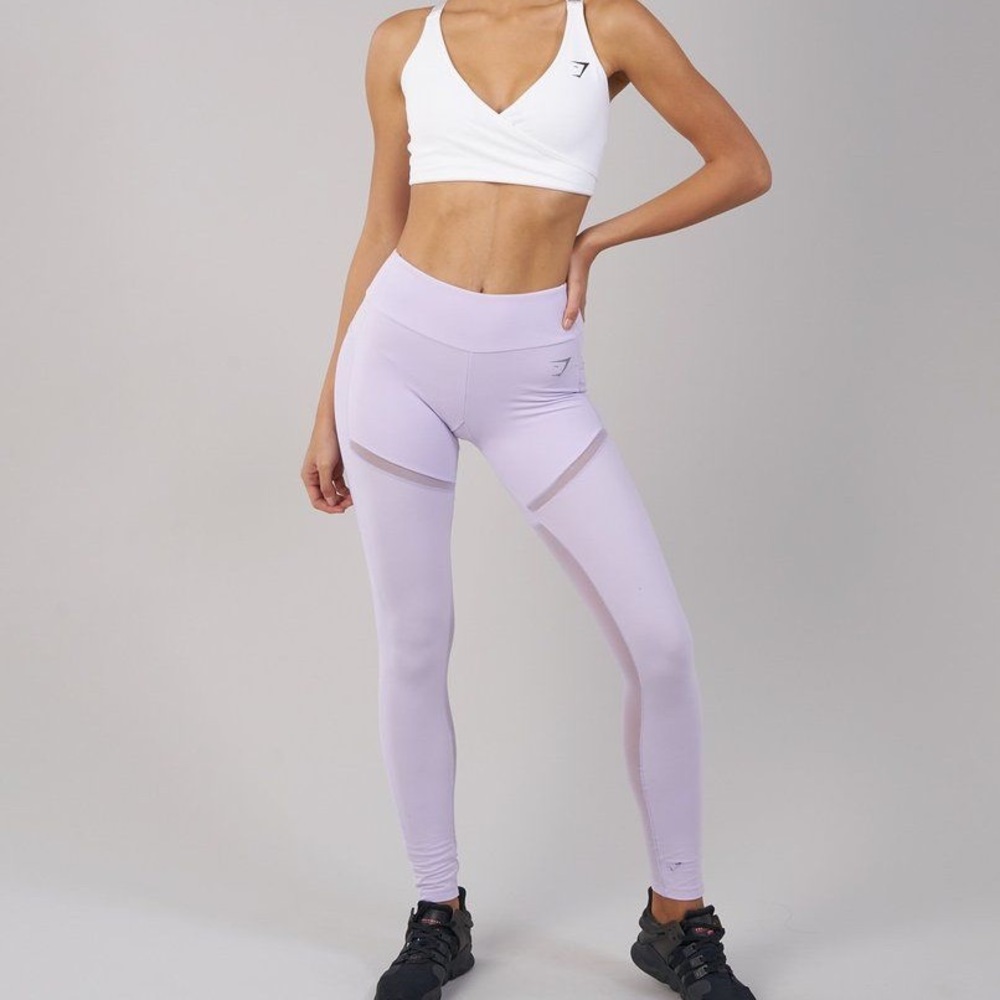 Gymshark simply mesh pastel lilac leggings